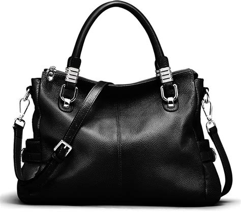 amazon black leather handbags|clearance on black leather handbags.